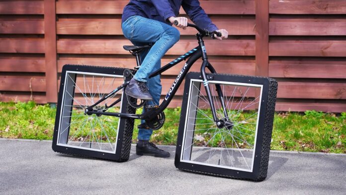 An Youtuber creates cycle with square wheels