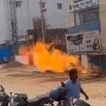 Hyderabad Gas leak : నడ్డిరోడ్డుపై ఎగిసిపడిన మంటలు.. పరుగులు తీసిన స్థానికులు.. ఇద్దరికి గాయాలు
