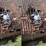 Two Girls Stuck On Rooftop : స్కూటీతో గాల్లో డ్రైవింగ్.. రూఫ్‌పై పార్కింగ్!