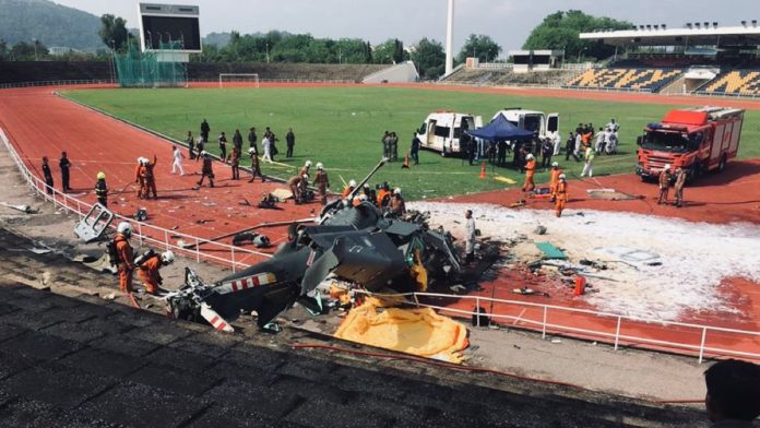 10 people killed as two Military helicopters crash after mid air collision in Malaysia