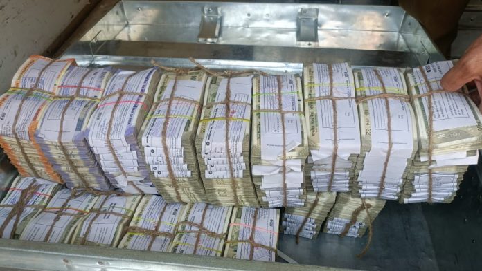 Nearly Rs 2 crore unaccounted cash was seized at Cyberabad in Hyderabad