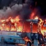Bus catches fire in Haryana: హర్యానాలో ఘోరం, మంటల్లో బస్సు.. 10మంది సజీవ దహనం