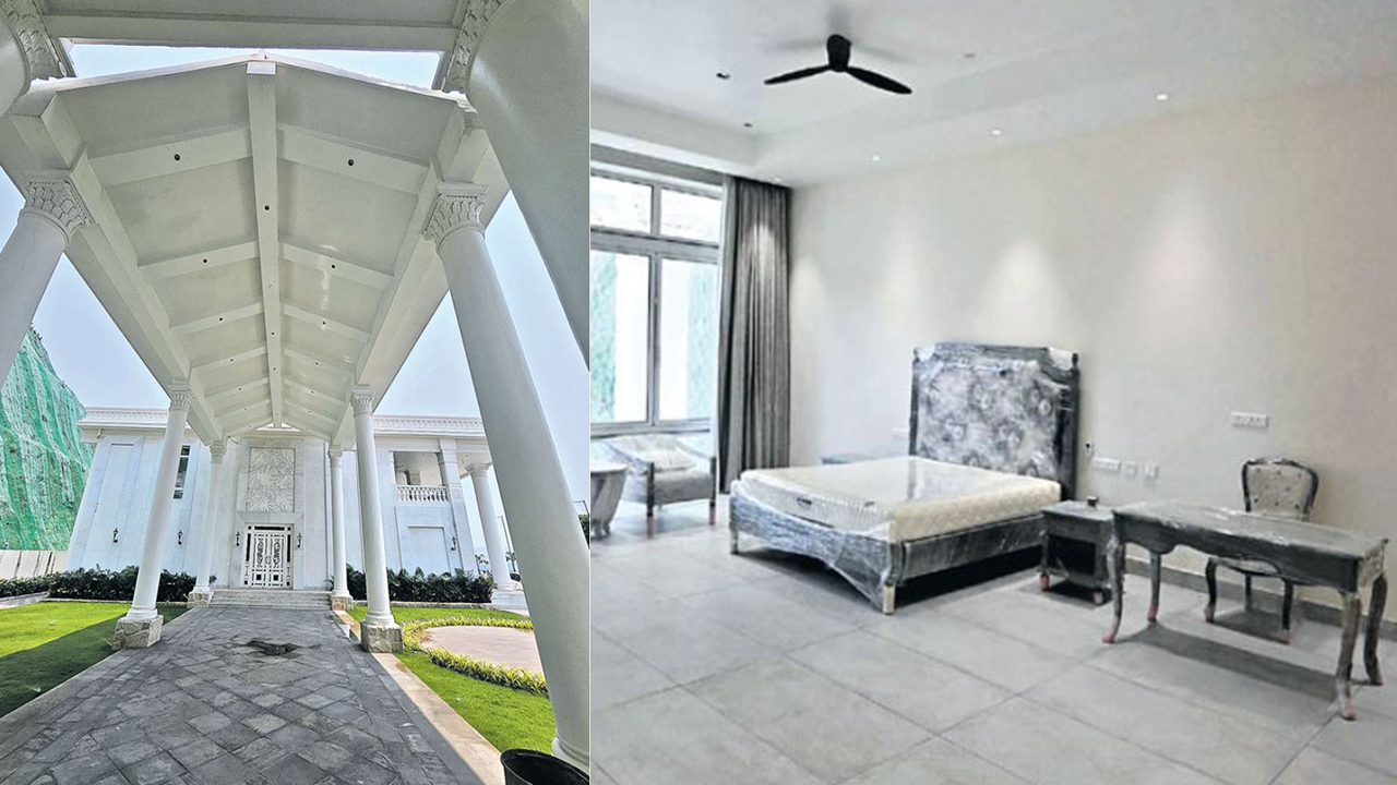 Rushikonda buildings inside bedroom walking way