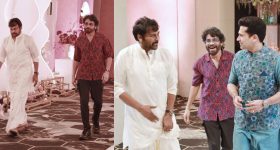 Chiru - Nag: దసరా సెలబ్రేషన్స్ లో స్టార్ హీరోలు.. పంచకట్టులో ఆకట్టుకున్న చిరు..!