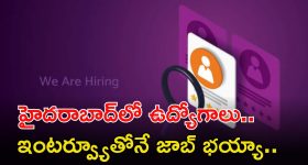 JOBS: ఇంటర్, డిగ్రీ అర్హతతో మన హైదరాబాద్‌లోఉద్యోగాలు.. ఇంటర్వ్యూతోనే జాబ్ భయ్యా..