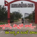 OFMK Recruitment: మెదక్ ఆర్డినెన్స్ ఫ్యాక్టరీలో జాబ్స్.. ఈ అర్హత ఉండే ఎనఫ్.. పూర్తి వివరాలివే..