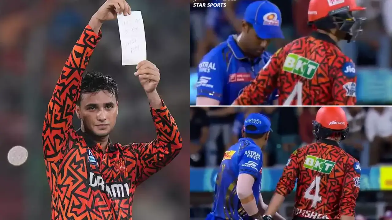 SRH VS MI: ముంబై దౌర్జన్యం.. అభిషేక్ శర్మ జేబులు చెక్ చేసిన సూర్య కుమార్