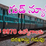 RRB Recruitment: గుడ్‌న్యూస్.. 9970 ఉద్యోగాలకు దరఖాస్తు గడుపు పెంపు.. ఇప్పుడే అప్లై చేసుకోండి..