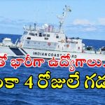 Coast Guard: సువర్ణవకాశం.. టెన్త్, ఇంటర్‌తో ఉద్యోగాలు.. ఇంకా 4 రోజులే గడువు