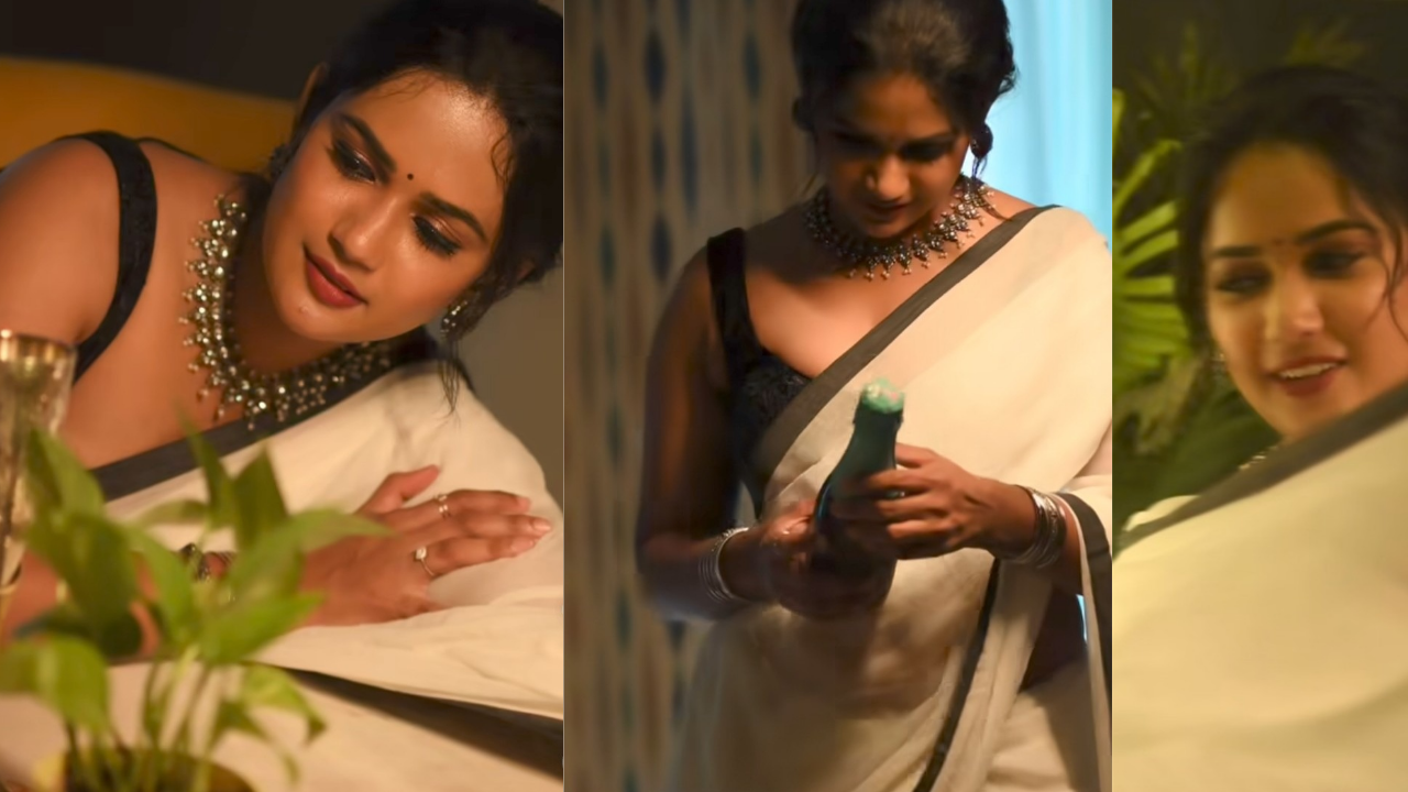 Ariana Glory : తెల్ల చీర కట్టుకొని మందుబాటిల్ చేతపట్టిన బిగ్  బాస్ బ్యూటీ.. అరాచకం..!